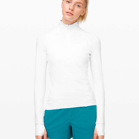 lululemon athletica Tops - Lululemon Outrun the Elements 1/2 Zip
White Pullover Sz 6